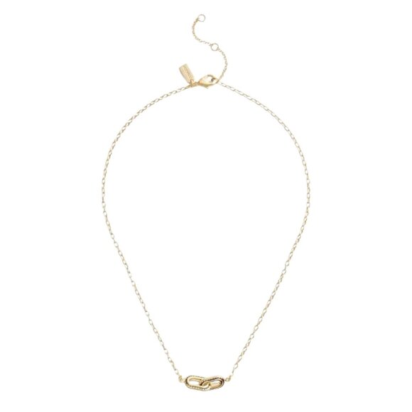 Coach‎ Stitched Link Pendant Necklace NWOT - Picture 1 of 9
